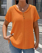 Elena™ | Button Detail Casual Summer Top