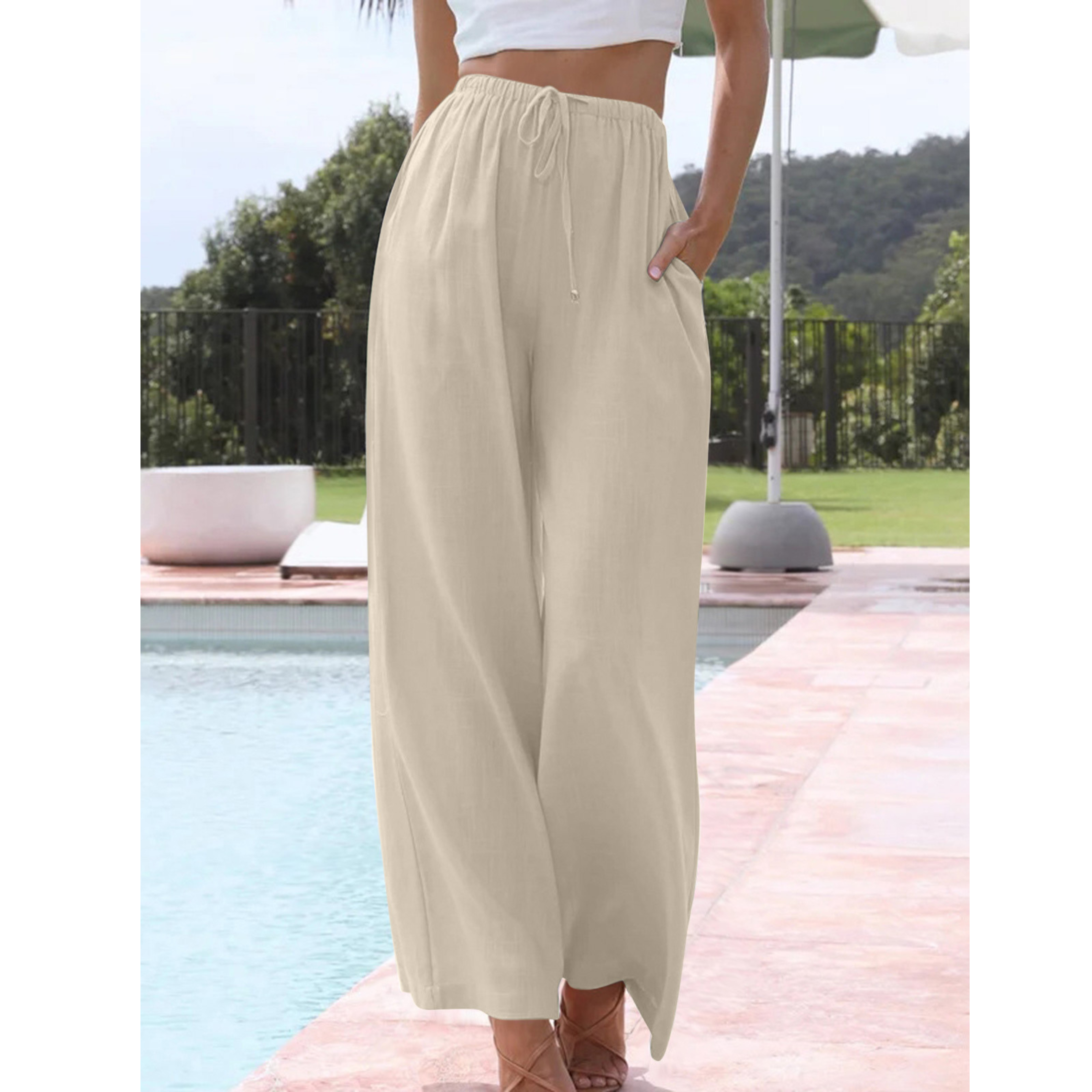 VIRENA™ – Relaxed Lightweight Wide Leg Summer Trousers