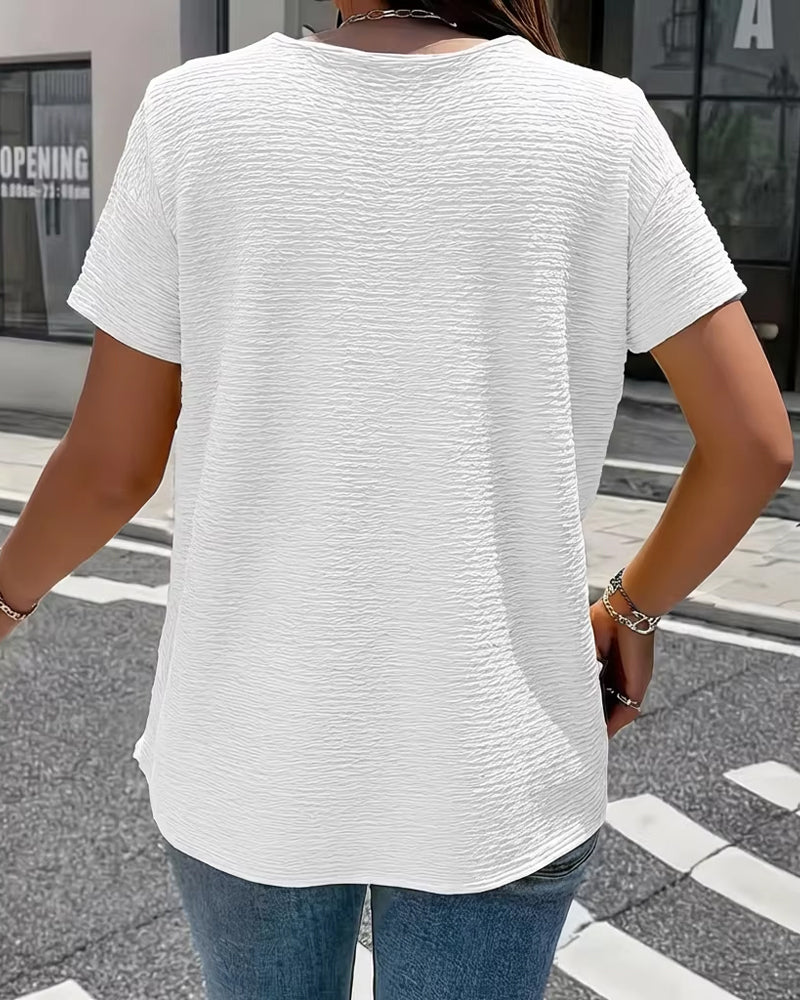 Elena™ | Button Detail Casual Summer Top