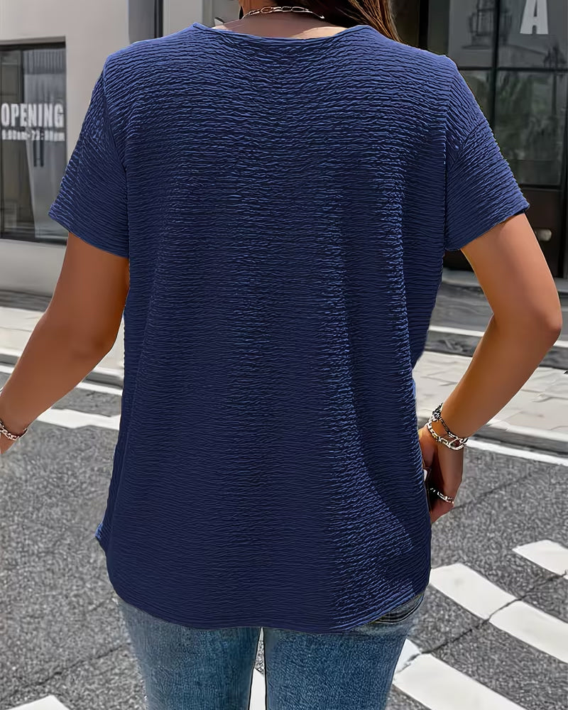 Elena™ | Button Detail Casual Summer Top