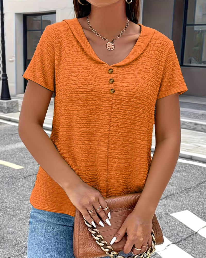 Elena™ | Button Detail Casual Summer Top